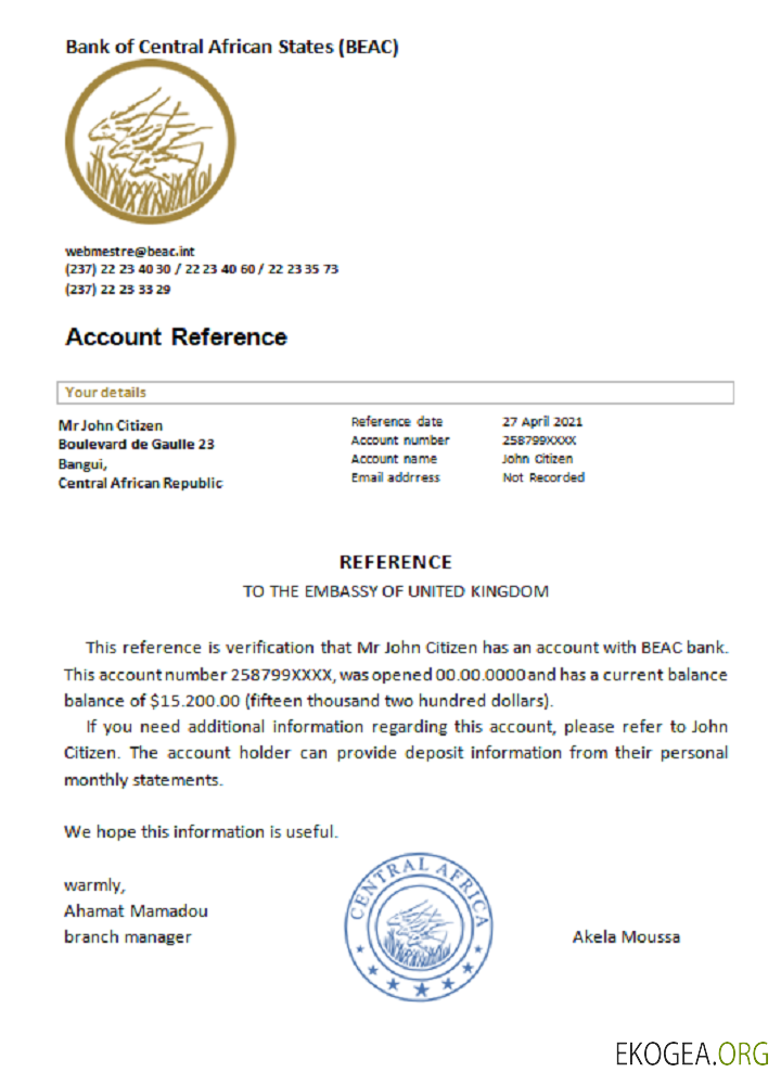 Afrique centrale , republicbank , reference